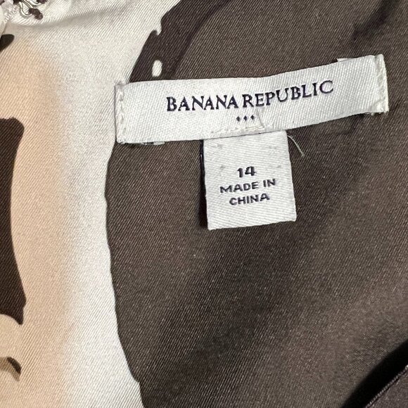 Banana Republic Women’s 14 Silk Blend Sleeveless Dress Brown Black Circle Print - Picture 5 of 11